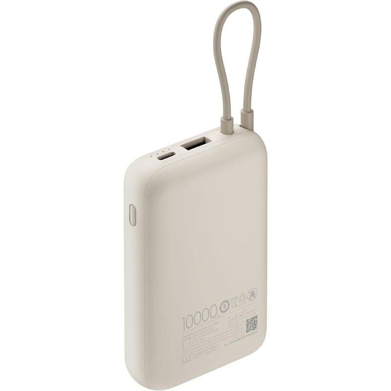 Powerbank 10000mAh Xiaomi Power Bank Integrated Cable/ 22.5W/ Beige - Imagen 2