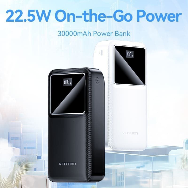 Powerbank 30000mAh Vention FHMB0/ 22.5W/ Negra - Imagen 2