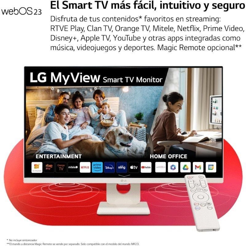 Smart Monitor LG MyView 32SR50F-W 31.5"/ Full HD/ Multimedia/ Smart TV/ Blanco - Imagen 2