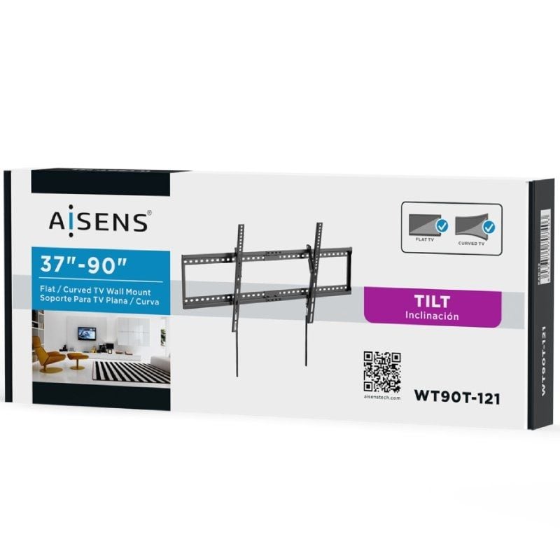 Soporte de Pared Inclinable/ Fijo Aisens WT90T-121 para TV de 37-90"/ hasta 75kg - Imagen 4