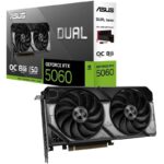 Tarjeta Gráfica Asus Dual GeForce RTX 5060 OC/ 8GB GDDR7 4711636057899 90YV0N12-M0NA00 ASU-GF RTX5060 D OC 8G