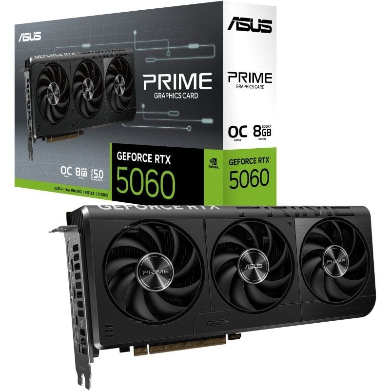 Tarjeta Gráfica Asus Prime GeForce RTX 5060 OC Edition/ 8GB GDDR7 4711636057851 90YV0N10-M0NA00 ASU-GF PRIME RTX5060 OC 8G