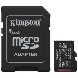 Tarjeta de Memoria Kingston CANVAS Select Plus 512GB microSD XC con Adaptador/ Clase 10/ 150MBs 740617348552 SDCS3/512GB KIN-MICROSD SDCS3 512GB
