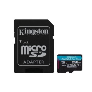 0740617347999 | P/N: SDCG4/256GB | Cod. Artículo: DSP0000031808 Tarjeta memoria micro secure digital sd xc 256gb kingston canvas go! plus clase 10 uhs - i u3 + adaptador sd