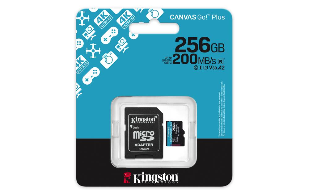 Tarjeta memoria micro secure digital sd xc 256gb kingston canvas go! plus clase 10 uhs - i u3 + adaptador sd - Imagen 5