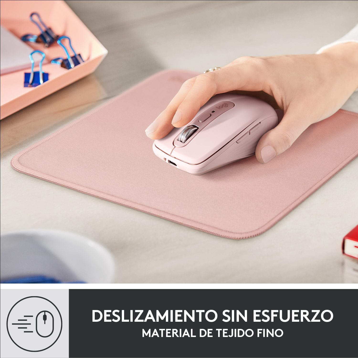 Alfombrilla logitech desk mat studio series rosa oscuro - Imagen 2