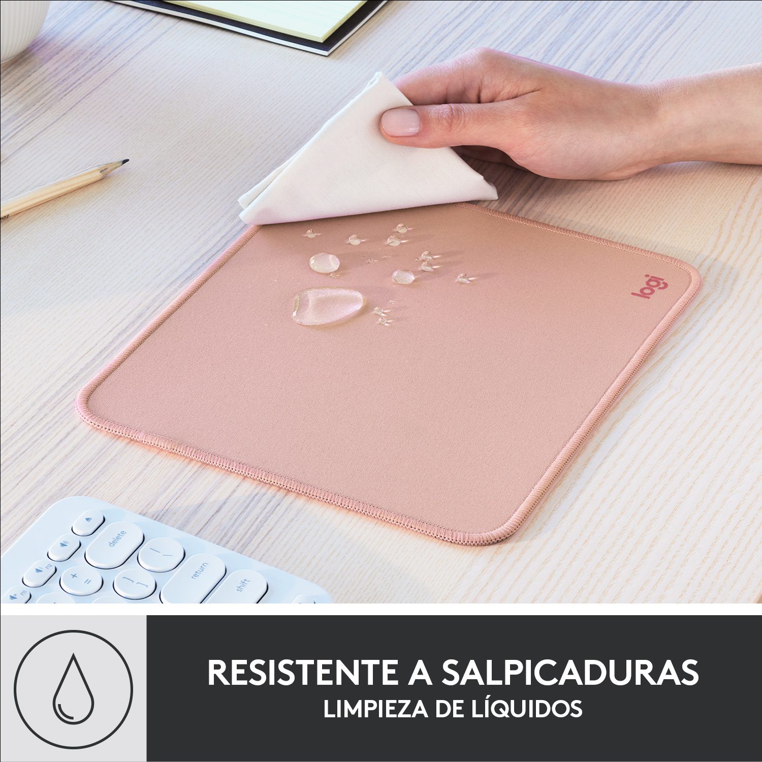 Alfombrilla logitech desk mat studio series rosa oscuro - Imagen 3