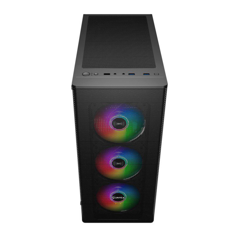 Caja ordenador gaming unykach mir 100 atx argb cristal templado negro - Imagen 6