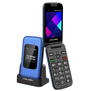 8056273064876 | P/N:  | Cod. Artículo: MGS0000030063 Telefono movil volfen orion dual max tipo concha azul base de carga