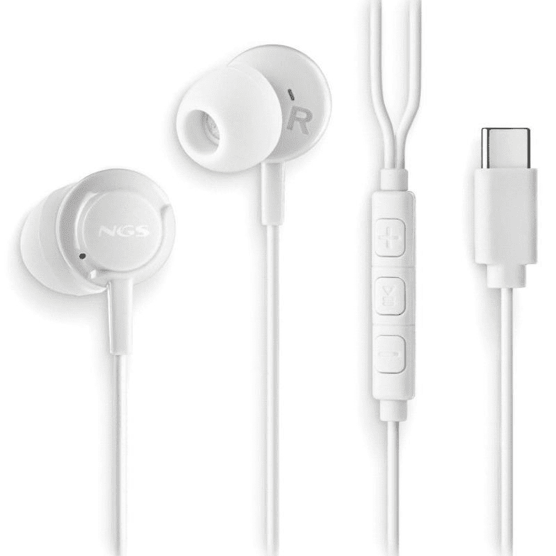 Auriculares Intrauditivos NGS Cross Step/ con Micrófono/ USB Tipo-C/ Blancos 8435430627299 CROSSSTEPWHITE NGS-AUR CROSS STEP WH