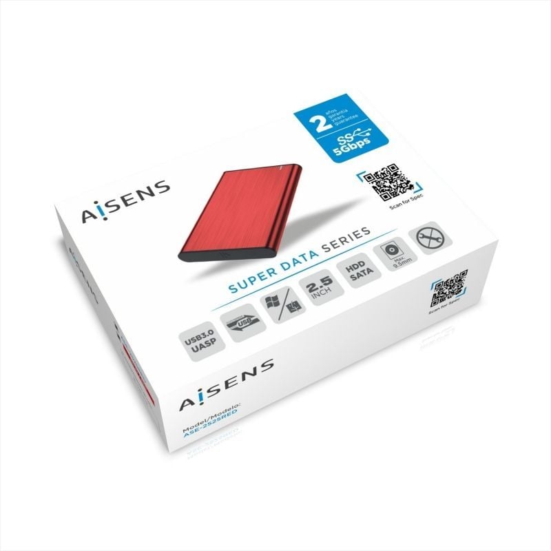 Caja Externa para Disco Duro de 2.5" Aisens ASE-2525RED/ USB 3.1/ Sin tornillos - Imagen 4
