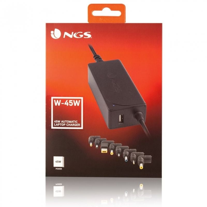 Cargador de Portátil NGS W-45W/ 1xUSB/ 45W/ Automático/ 8 Conectores/ Voltaje 19-20V - Imagen 2