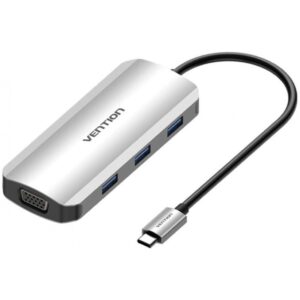 Docking USB Tipo-C Vention TOIHB/ 1xHDMI 4K/ 1xVGA/ 3xUSB/ 1xUSB Tipo-C PD/ Gris 6922794754751 TOIHB VEN-DOCK TOIHB