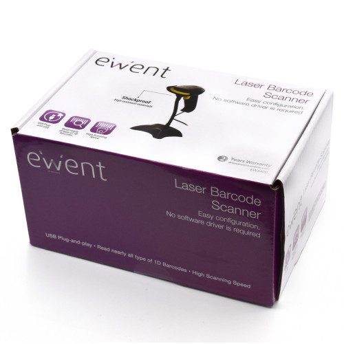 Ewent EW3400 lector de código de barras Lector de códigos de barras portátil 1D Laser Negro - Imagen 8