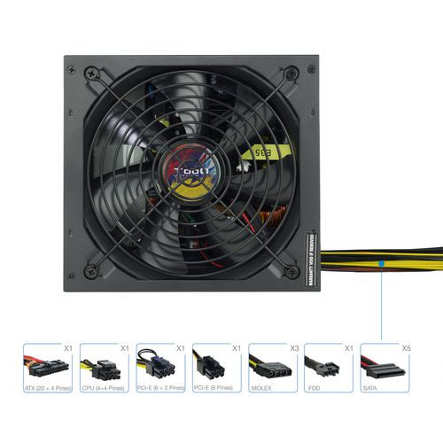 FUENTE ALIMENTACION 700W TOOQ PFC-ACTIVO 5SATA 14CM ATX - Imagen 4