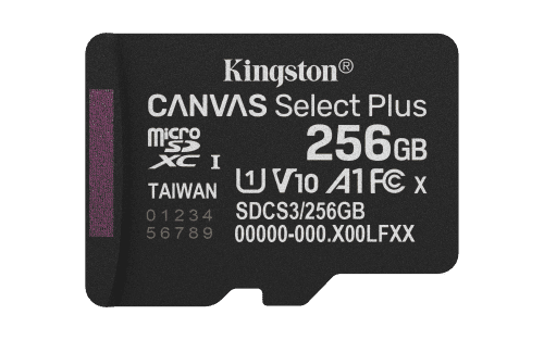 Kingston Technology 256GB microSDXC Canvas Select Plus Gen3 150MB/s A1 (Incluye adaptador de SD) - Imagen 3