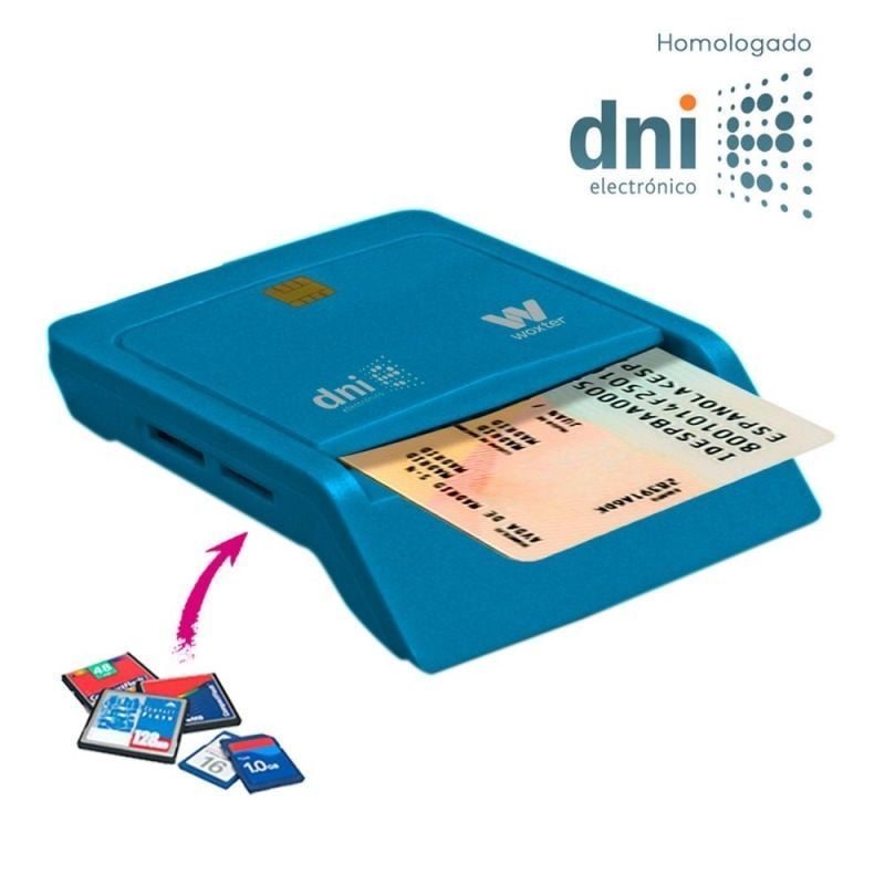 Lector de DNI y Tarjetas Woxter Combo PE26-146/ Azul/ USB 2.0/ Azul - Imagen 4