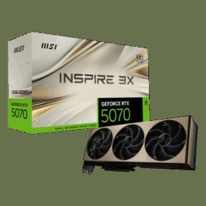 MSI GeForce RTX 5070 12G INSPIRE 3X OC NVIDIA 12 GB GDDR7 4711377308151 | P/N: 912-V532-006 | Ref. Artículo: 1400231