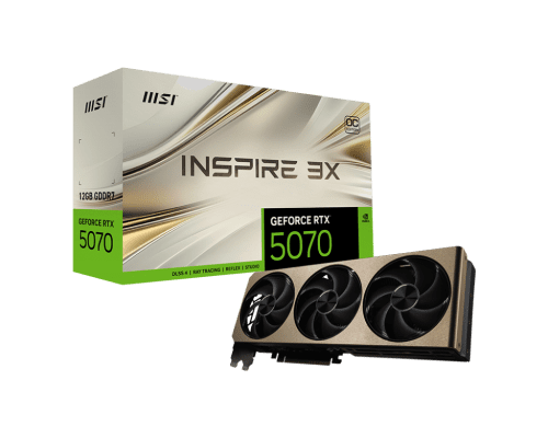 MSI GeForce RTX 5070 12G INSPIRE 3X OC NVIDIA 12 GB GDDR7 4711377308151 | P/N: 912-V532-006 | Ref. Artículo: 1400231