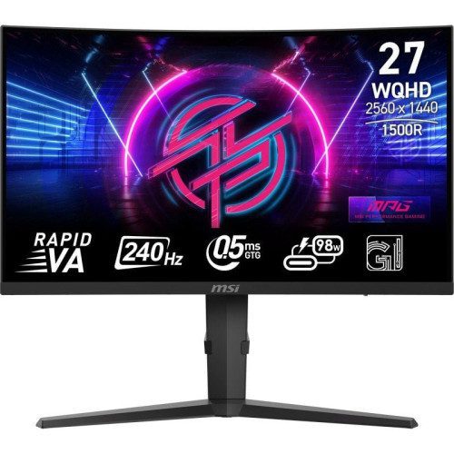 MSI MONITOR MPG 275CQRXF. 27" RAPID VA CURVO 1500R. 2560X1440 . 240HZ. NEGRO 4711377191982 | P/N: 9S6-3CD04H-035 | Ref. Artículo: 1391323