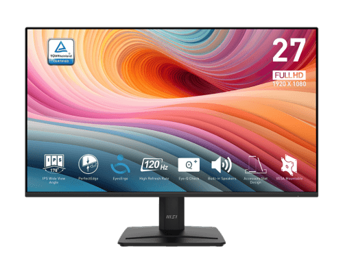 MSI MONITOR PRO MP275 E2. 27" FHD 1920X1080 IPS PLANO. 120HZ.ADAPTIVE-SYNC. NEGRO 4711377238229 | P/N: 9S6-3PD3CM-034 | Ref. Artículo: 1394085