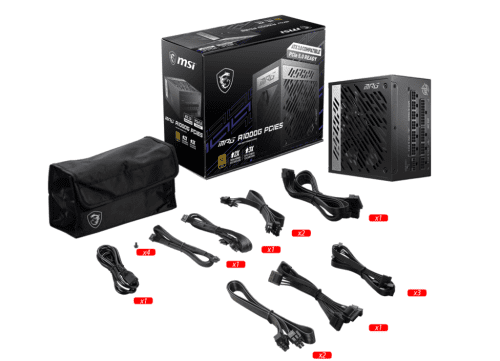 MSI MPG A1000G PCIE5 unidad de fuente de alimentación 1000 W 20+4 pin ATX ATX Negro - Imagen 5