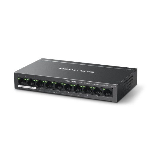 Mercusys MS110P switch Gestionado Fast Ethernet (10/100) Energía sobre Ethernet (PoE) Negro - Imagen 2
