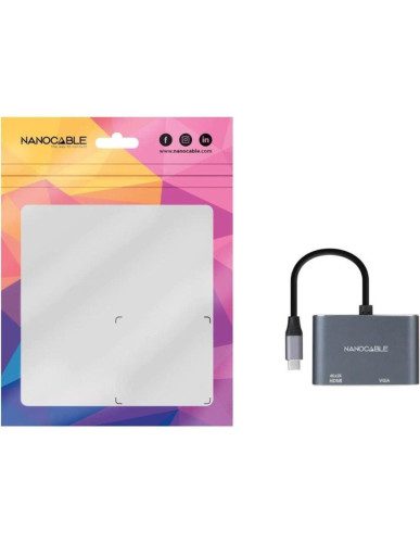 NANOCABLE CONVERSOR USB-C/M A HDMI/H-VGA/H 4K GRIS 15 CM - Imagen 3