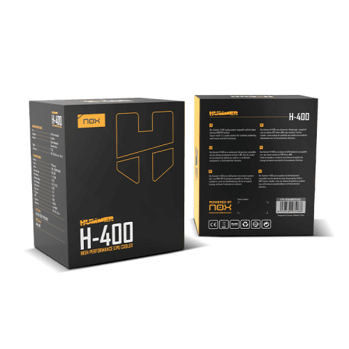 NOX NXHUMMERH400 sistema de refrigeración para ordenador Procesador Refrigerador de aire 12 cm Negro - Imagen 8