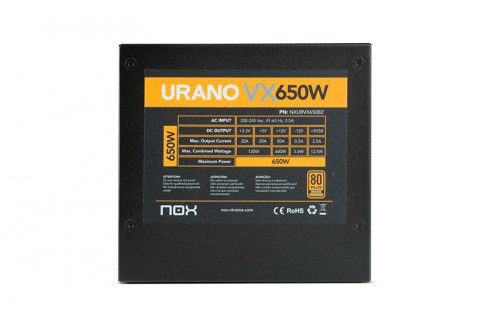 NOX Urano VX Bronze Edition unidad de fuente de alimentación 650 W 20+4 pin ATX ATX Negro, Naranja - Imagen 8