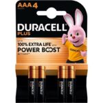 Pack de 4 Pilas AAA Duracell Plus Power Boost DPBLR3B4/ 1.5V/ Alcalinas 5000394176645 DPBLR3B4 DRC-PILA DPBLR3B4