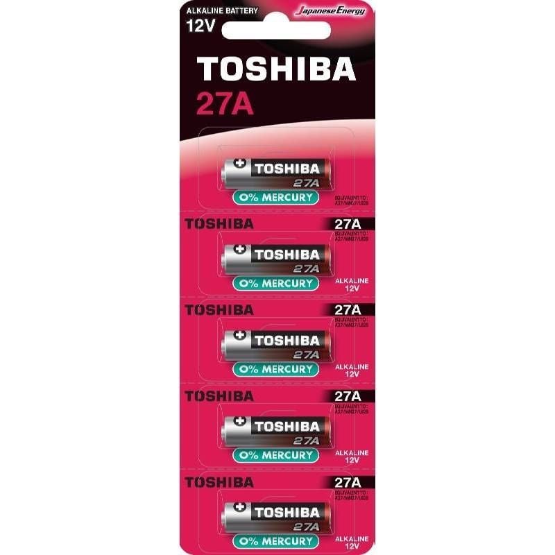Pack de 5 Pilas 12V Toshiba 27A/ 12V/ Alcalinas 4904530591662 27A-BP-5C TOS-PILA 27A BL5