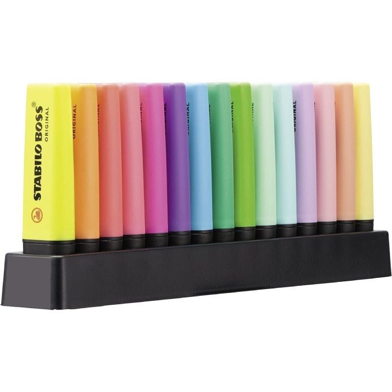 Peana de Marcadores Fluorescentes Stabilo Boss Original/ 15 Unidades/ Colores Surtidos/ Incluye Soporte - Imagen 2