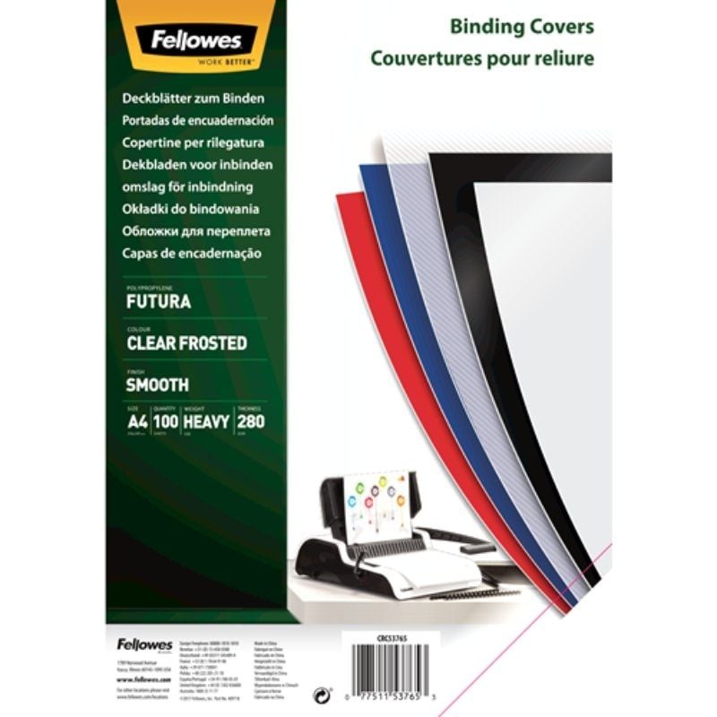 Portadas de Polipropileno Fellowes 5376503/ A4/ 300 Micras/ 100 unidades/ Transparente 077511537653 5376503 FELL-PORTADA 5376503 Portadas de Polipropileno Fellowes 5376503/ A4/ 300 Micras/ 100 unidades/ Transparente 077511537653 5376503 FELL-PORTADA 5376503