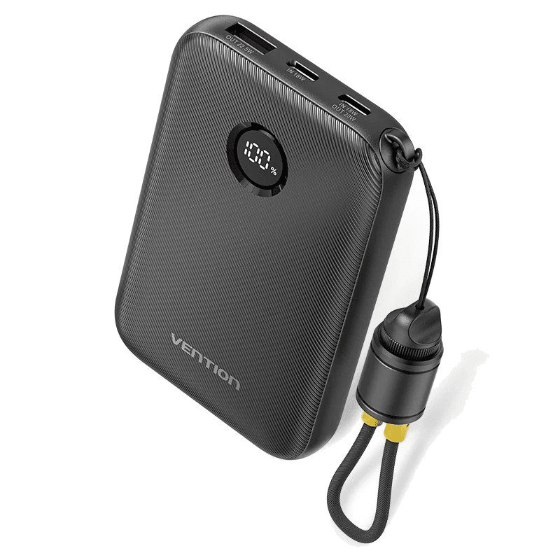 Powerbank 10000mAh Vention FKAB0-C/ 22.5W/ Negro/ Incluye Cable USB Tipo-C 6922794791237 FKAB0-C VEN-BAT FKAB0-C