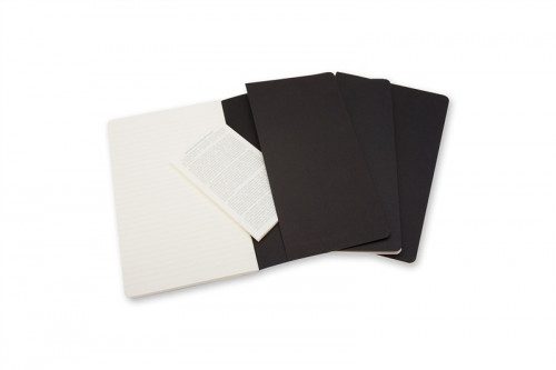 SET DE 3 LIBRETAS CAHIER NEGRAS L (13X21CM) RAYAS MOLESKINE QP316 - Imagen 3