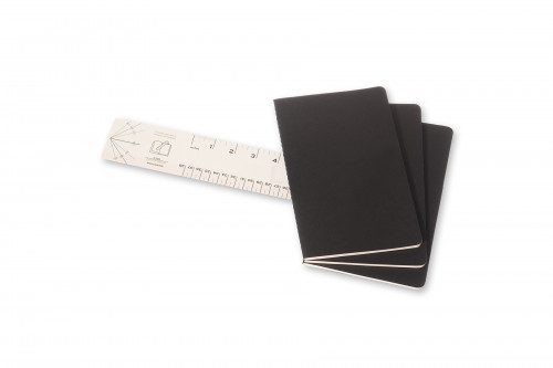 SET DE 3 LIBRETAS CAHIER NEGRAS L (13X21CM) RAYAS MOLESKINE QP316 - Imagen 5