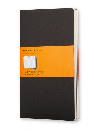 SET DE 3 LIBRETAS CAHIER NEGRAS L (13X21CM) RAYAS MOLESKINE QP316 9788883704956 | P/N: QP316 | Ref. Artículo: 842865