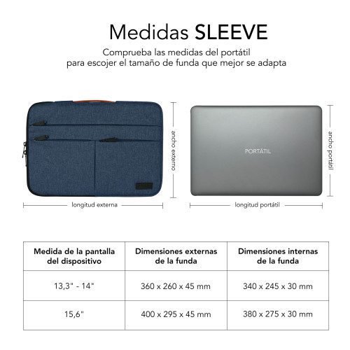 SUBBLIM Funda Air Padding 360 Sleeve 15,6" Blue - Imagen 7