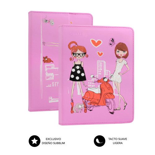 SUBBLIM Funda Tablet Universal TRENDY CASE FASHION GIRLS 10.1" - Imagen 3