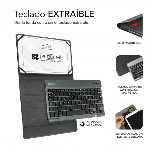 SUBBLIM Funda con Teclado KEYTAB PRO BLUETOOTH 10,1" Black - Imagen 3