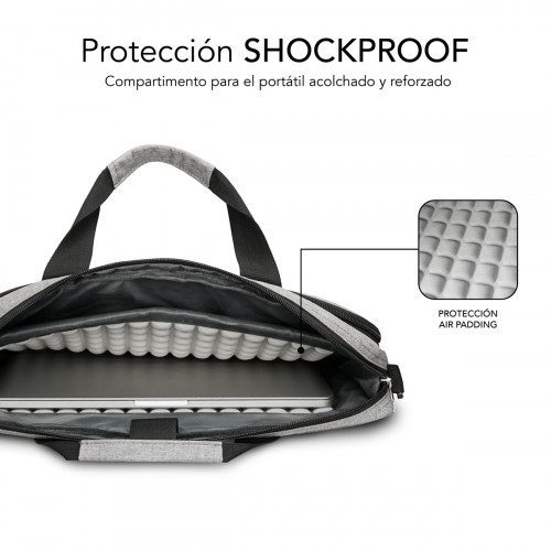 SUBBLIM Maletín Ordenador Air Padding Laptop bag 13,3-14" Grey - Imagen 3