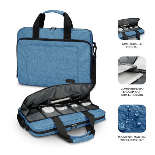 SUBBLIM Maletín Ordenador Air Padding Laptop bag 15,6" Azul - Imagen 3