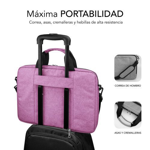 SUBBLIM Maletín Ordenador Air Padding Laptop bag 15,6" Rosa - Imagen 5