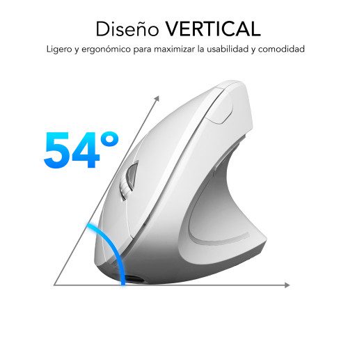 SUBBLIM Ratón GLIDE VERTICAL ERGO DUAL MOUSE BATTERY WHITE - Imagen 4