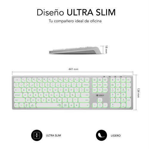 SUBBLIM Teclado Bluetooth/2.4G Master iluminado Ext P/B - Imagen 5