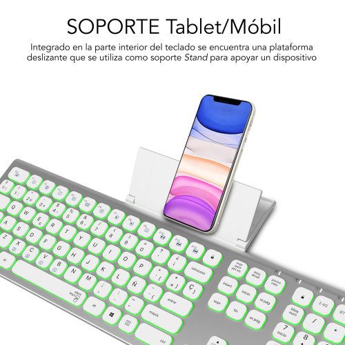 SUBBLIM Teclado Bluetooth/2.4G Master iluminado Ext P/B - Imagen 7