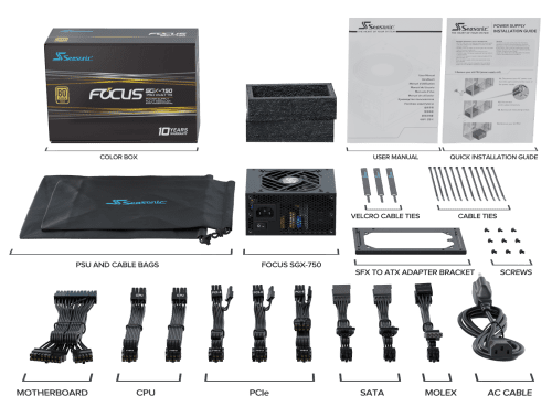 Seasonic FOCUS SGX-750 (2021) unidad de fuente de alimentación 750 W 20+4 pin ATX SFX Negro - Imagen 7