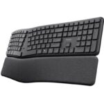 Teclado Inalámbrico por Bluetooth Trust Keyra Multidispositivo Ergonómico 8713439257045 25704 TRU-TEC KEYRA ERGO MULTI BK
