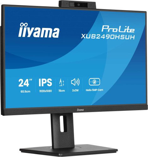 5 cm (23.8") 1920 x 1080 Pixeles Full HD LED Negro IIYAMA MONITOR HELLO CAM 5MP 4948570125517 | P/N: XUB2490HSUH-B2 | Ref. Artículo: 1394753 5 cm (23.8") 1920 x 1080 Pixeles Full HD LED Negro 4948570125517 | P/N: XUB2490HSUH-B2 | Ref. Artículo: 1394753